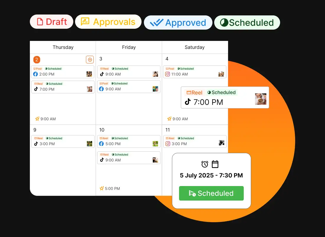 Calendario de programación de contenido en Portal Orange